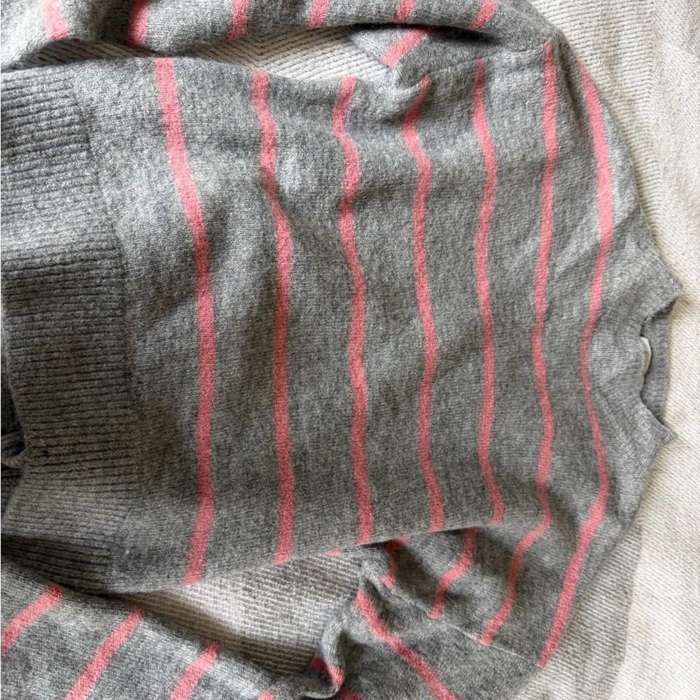 Wayf Gray Sweater with Coral Detail